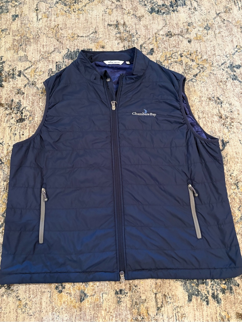 Peter Millar Hyperlight Vest Puffer Quilted Blue Full Zip Golf Mens Size XXL